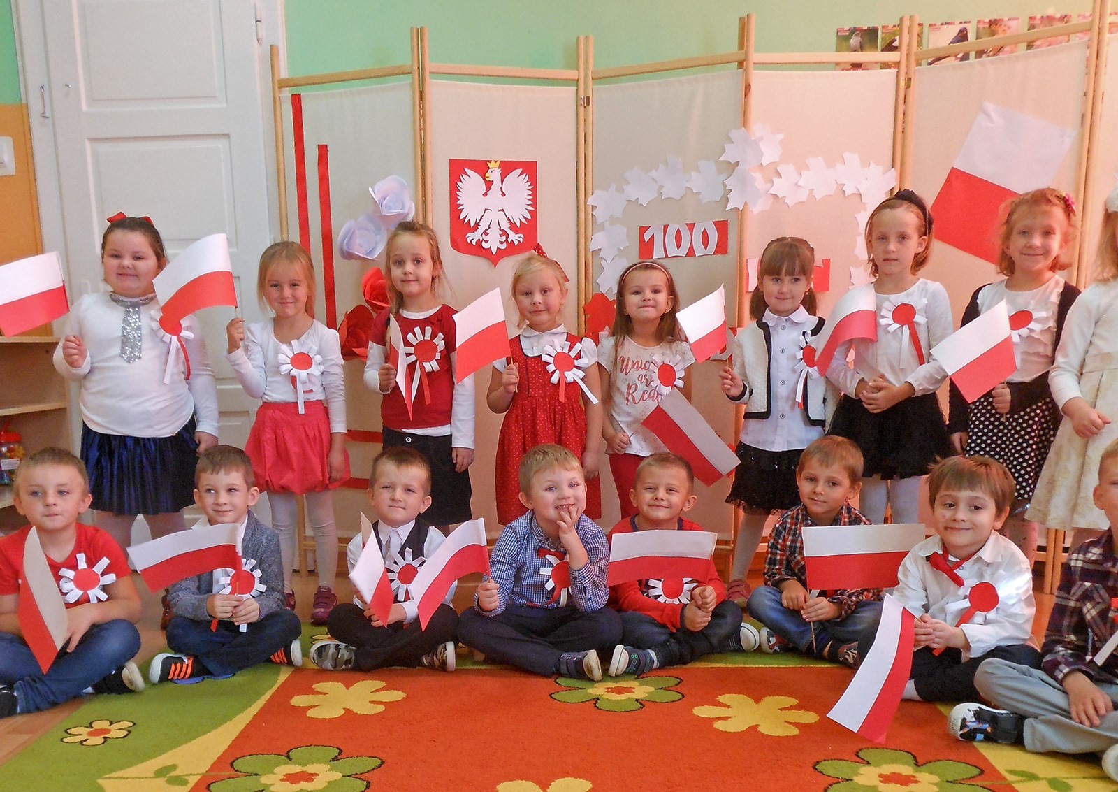 Uroczyste obchody 100. rocznicy odzyskania niepodległości przez Polskę  w Publicznym Przedszkolu w Wieprzu