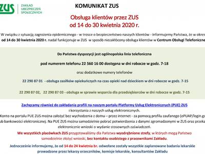 Obraz 2: Informacja ZUS - zasady obsługi klienta