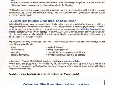 Obraz 3: Projekt ''Model rehabilitacja kompleksowa...