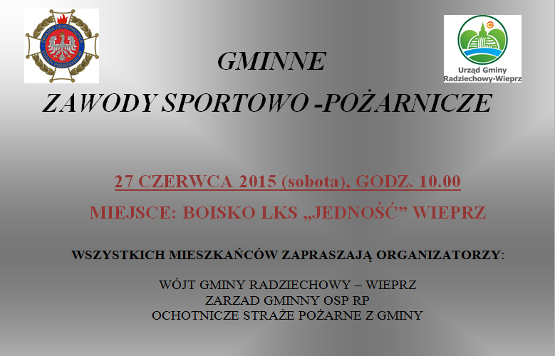 Zapraszamy na zawody sportowo-pożarnicze