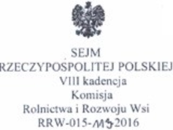 Informacja: Komisja Rolnictwa i Rozwoju Wsi