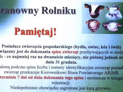 Szanowny Rolniku, pamiętaj!