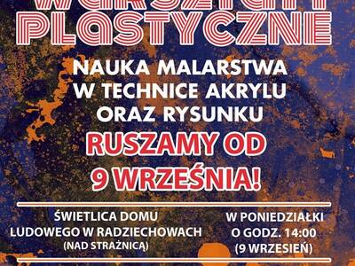 9 września 2019r. ruszają Warsztaty Plastyczne! ZA...