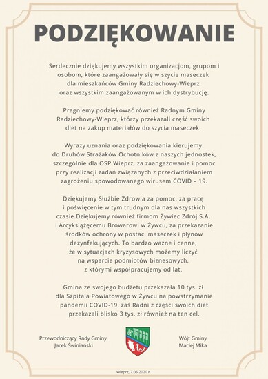 PODZIĘKOWANIE