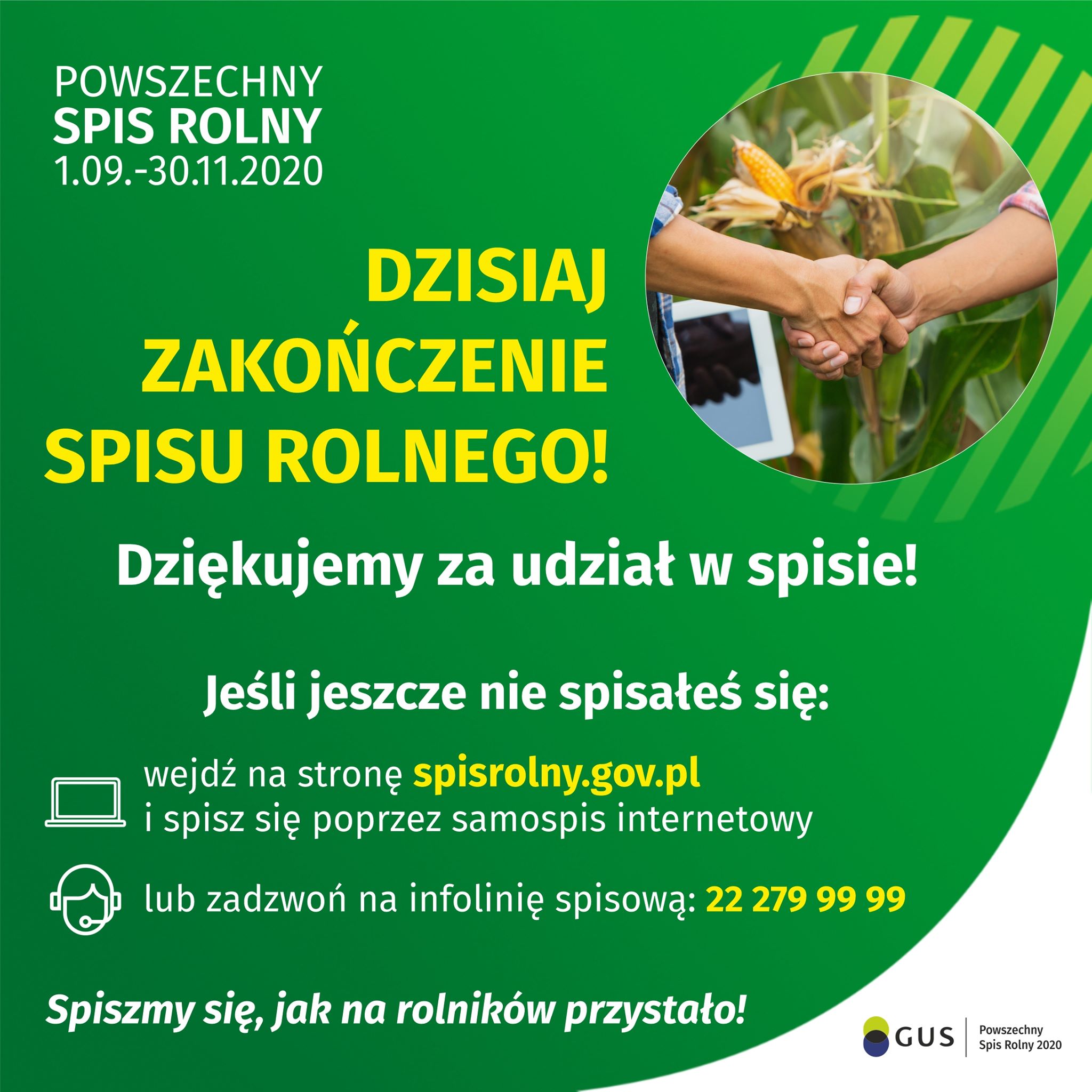 Zakończenie Powszechnego Spisu Rolnego 2020