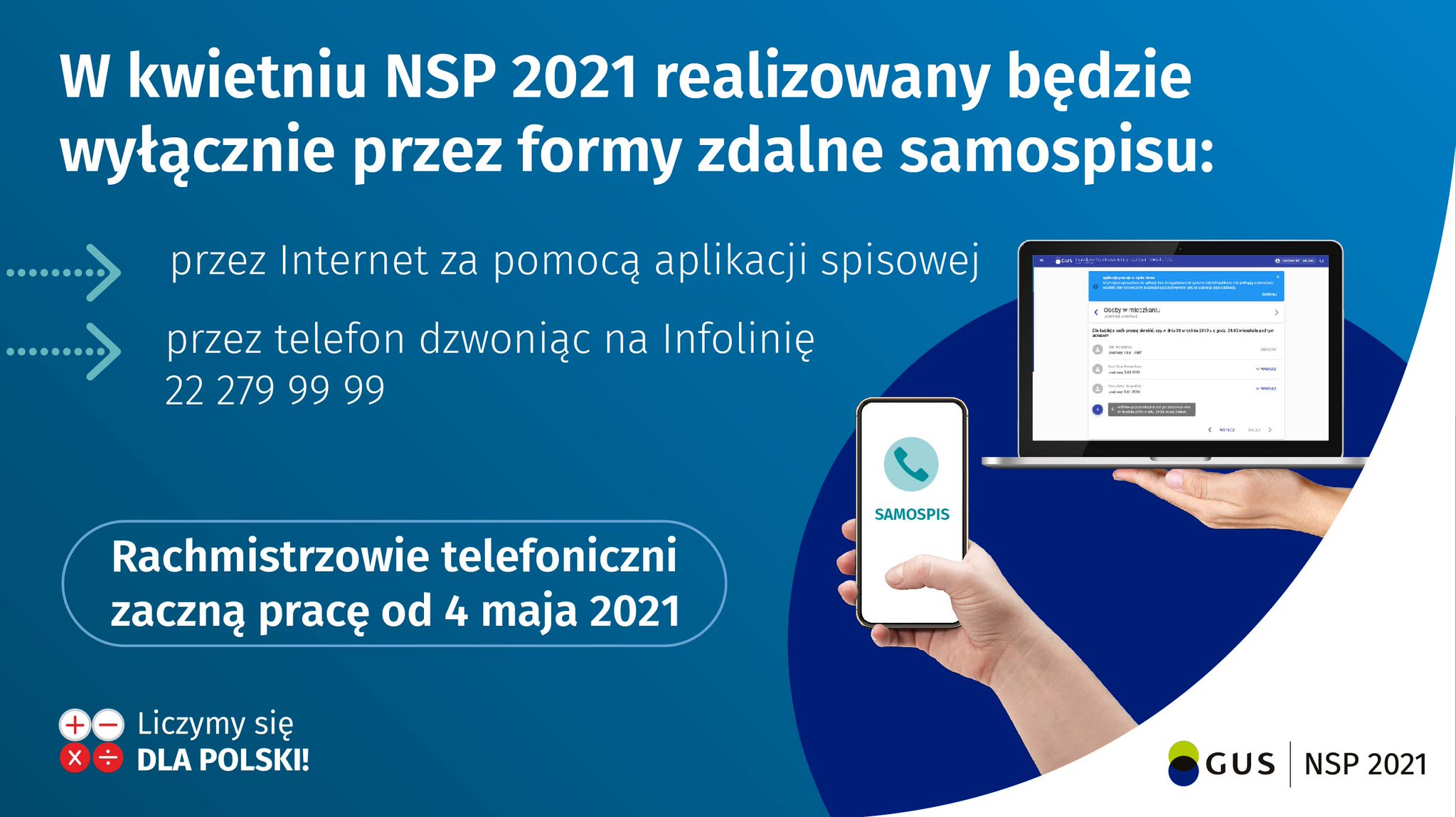 Z uwagi na epidemię wywiady bezpośrednie w spisie powszechnym nie będą realizowane do odwołania