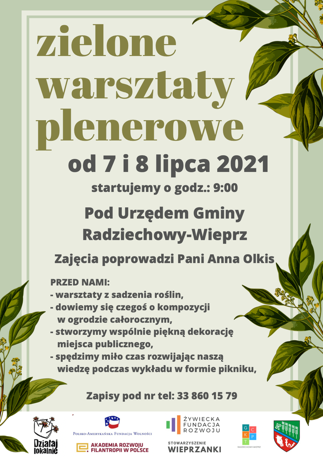 Zapraszamy do wzięcia udziału w ZIELONYCH WARSZTATACH PLENEROWYCH