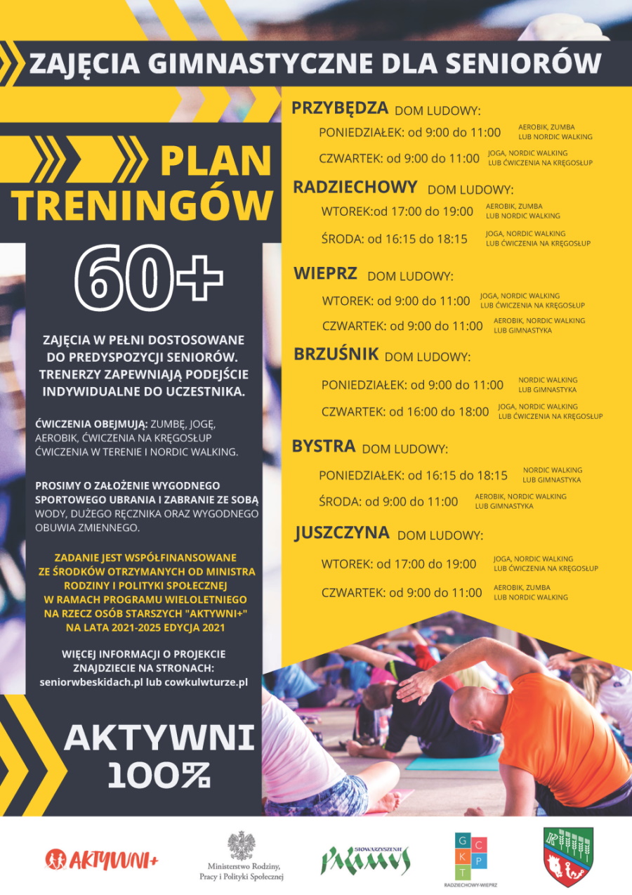 AKTYWNI 100% - Zajęcia gminastyczne dla Seniorów - Plan treningów 60+