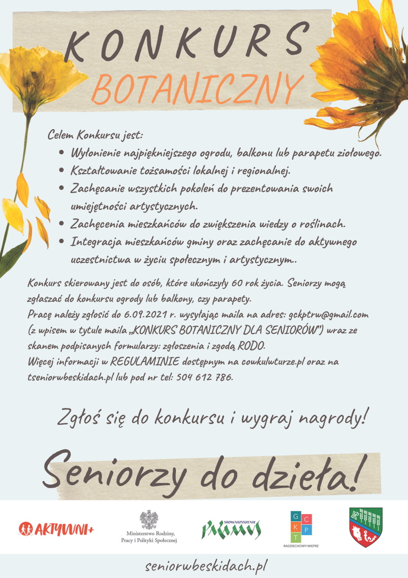 KONKURS BOTANICZNY DLA SENIORÓW 60+