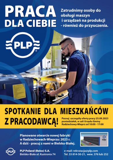 OGŁOSZENIE: spotkanie z przedstawicielami firmy PLP...