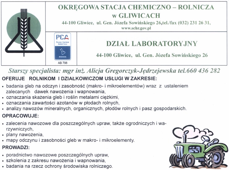 OKRĘGOWA STACJA CHEMICZNO-ROLNICZA w GLIWICACH