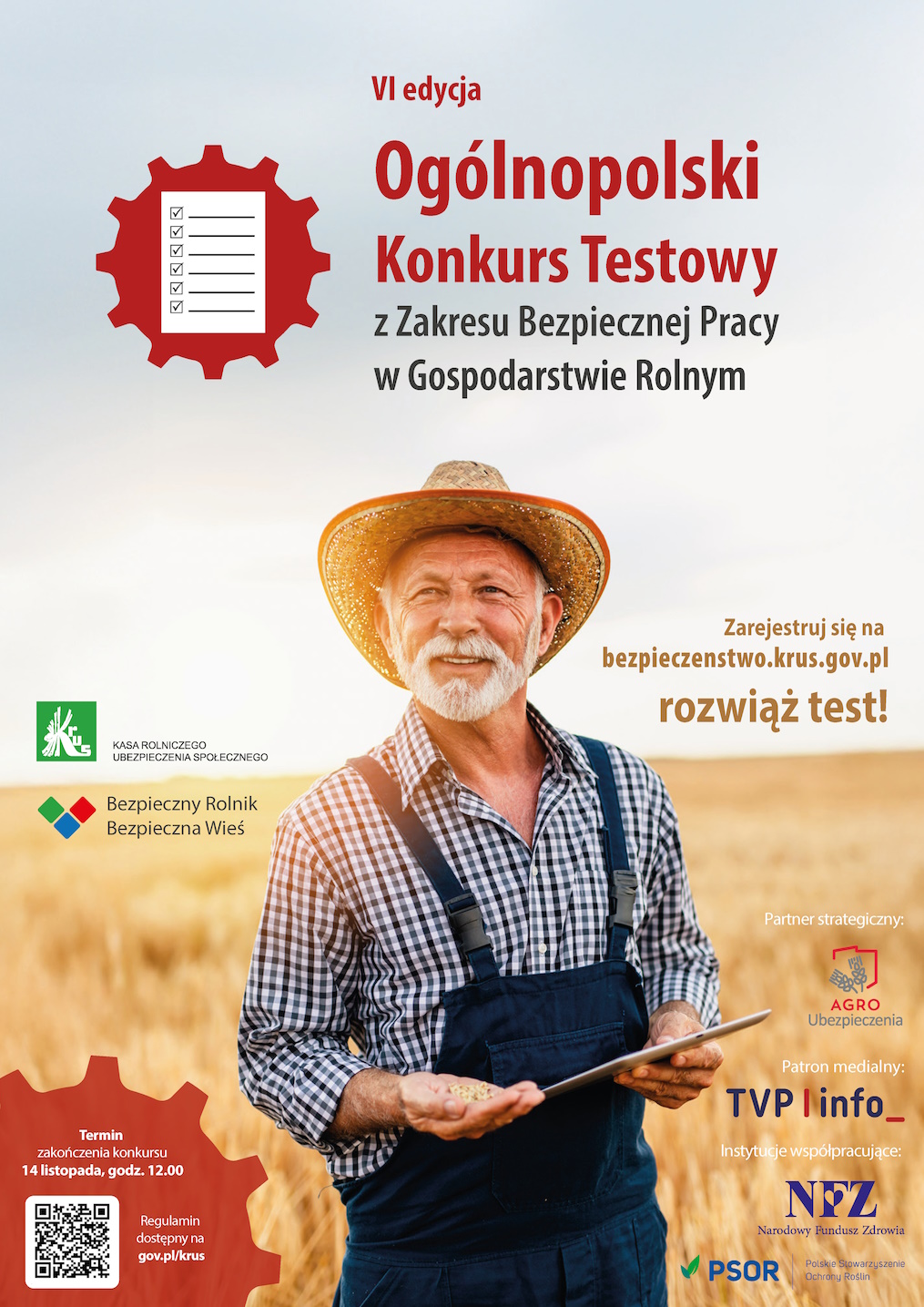 Weź udział w VI edycji Ogólnopolskiego Konkursu Testowego z Zakresu Bezpiecznej Pracy w Gospodarstwie...