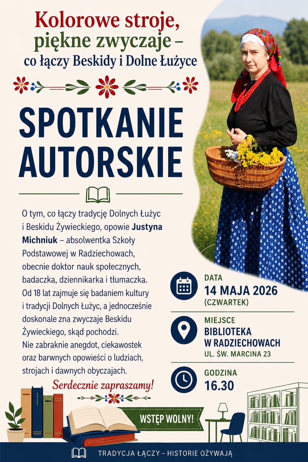 Spotkanie autorskie: "Kolorowe stroje, piękne zwyczaje" - Biblioteka w Radziechowach, czwartek...
