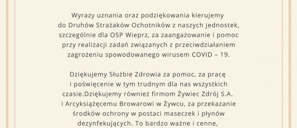 PODZIĘKOWANIE