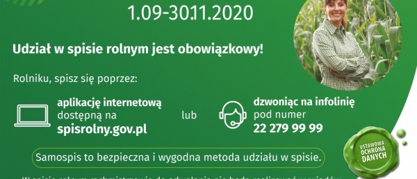 Powszechny Spis Rolny 2020. Rolniku, Twój udział w spisie jest obowiązkowy!